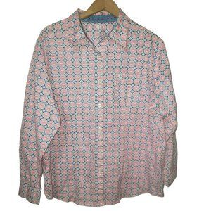 Wrangler Pink and Blue Button Down Shirt